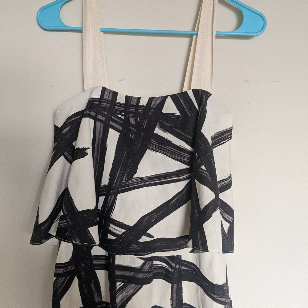 Anthropologie  Cocktail Umbrella  Midi Dress  Black&White Size 2